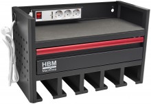 HBM accugereedschap organizer wandrek met stroomaansluiting staal 54 x 25 x 34 cm 80 kg