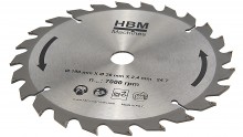 HBM 190 mm zaagblad voor invalzaag - 24T, gehard staal, voor metaal, kunststof, laminaat en hout