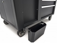 HBM rullende værktøjsvogn arbejdsbænk 114 cm med træbordplade, sort, 250 kg belastning.