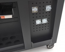 HBM rullende værktøjsvogn arbejdsbænk 114 cm med træbordplade, sort, 250 kg belastning.