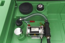 HBM benzinepomp met tank en deksel 330 liter, 12 V, diesel en benzine, 57 l/min
