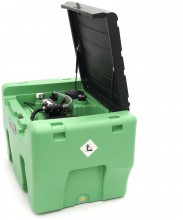 HBM benzinepomp met tank en deksel 330 liter, 12 V, diesel en benzine, 57 l/min
