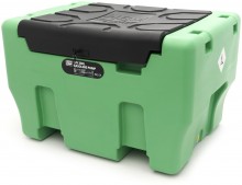 HBM benzinepomp met tank en deksel 330 liter, 12 V, diesel en benzine, 57 l/min
