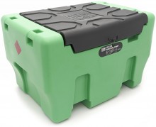 HBM benzinepomp met tank en deksel 330 liter, 12 V, diesel en benzine, 57 l/min
