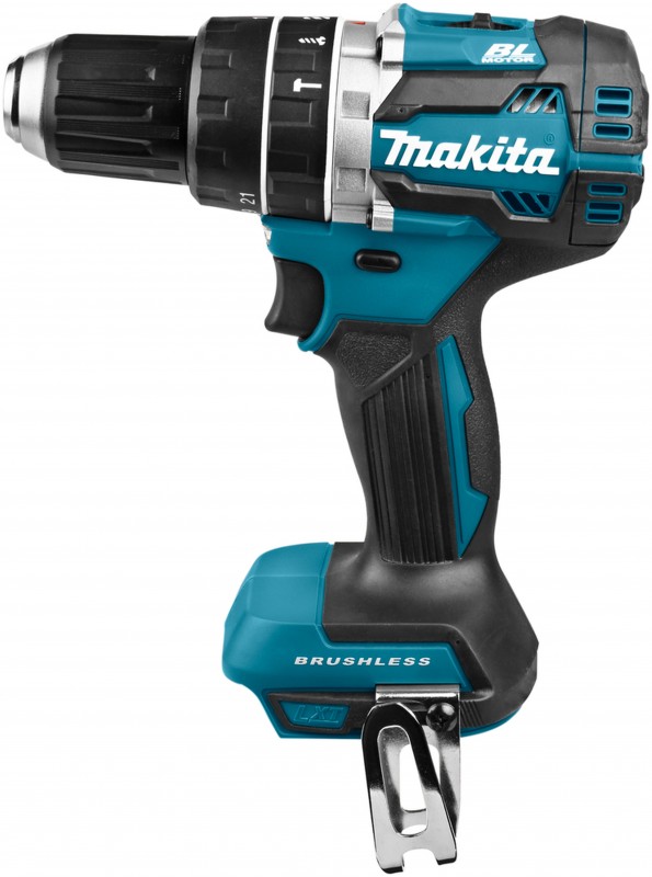 Makita 18V klopboor-/schroefmachine koolborstelloos 21 Nm 2 standen snelspanboorkop met verlichting koffer
