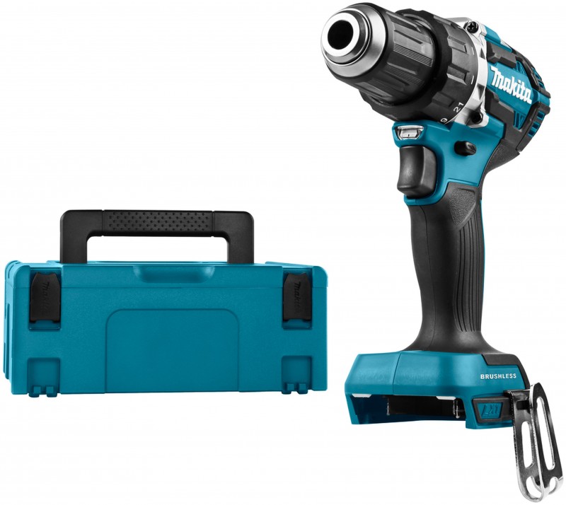 Makita DDF484ZJ 18V bore-/skruemaskine kulfri 2 gear 500/2000 rpm, 38 mm træ, 13 mm metal, kuffert.