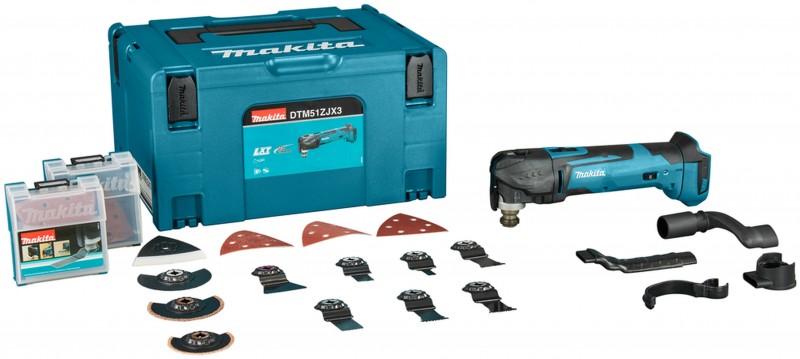 Makita DTM51ZJX3 18V multitool 20.000 rpm, 2 kg, 32,4 cm, accubeveiliging