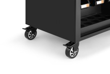 HBM verrijdbare gereedschapswagen werkbank 114 cm, 5 laden, houten werkblad, 250 kg, zwart/grijs