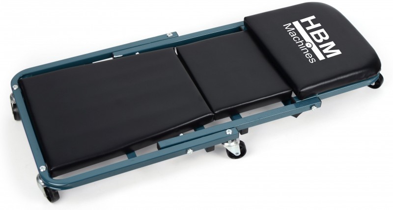 HBM 2-in-1 autokruiper en werkkruk, verrijdbaar, verstelbaar, 150 kg, 91 x 41 x 12 cm