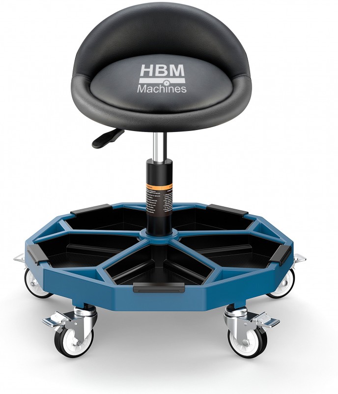 HBM heavy duty stol med ryglæn, på hjul, justerbar, 5 hjul, bæreevne 159 kg. HBM heavy duty stol med ryglæn, på hjul, justerbar, 5 hjul, bæreevne 159 kg.