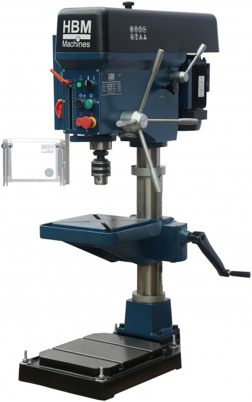 HBM industriële kolomboormachine 25 mm 400 V, kantelbaar en draaibaar, MT3, 1,1 kW, 8 standen
