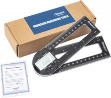Dasqua digitale gradenboog verstelbaar 1804-6771, 280 x 70 x 20 mm, 0,67 kg, graden/inch/mm