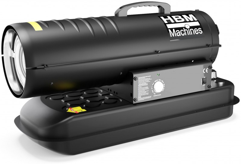HBM dieselvarmer 20.000 W, 19 l tank, 450 m³/h, 240 V, sort.