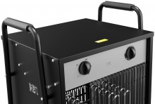 HBM elektrisk heater 15000 W 400 V med termostat 1292 m³/h 300 m² sort.