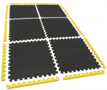 HBM EVA gulvflisesæt 6-delt 61 x 61 x 1 cm gulvbeskyttelse sort/gul, EVA skum. HBM EVA gulvflisesæt 6-delt 61 x 61 x 1 cm gulvbeskyttelse sort/gul, EVA skum.