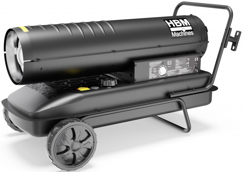HBM verrijdbare dieselheater 50.000 W met thermostaat, 50 l tank, 1.100 m³/h, 240 V
