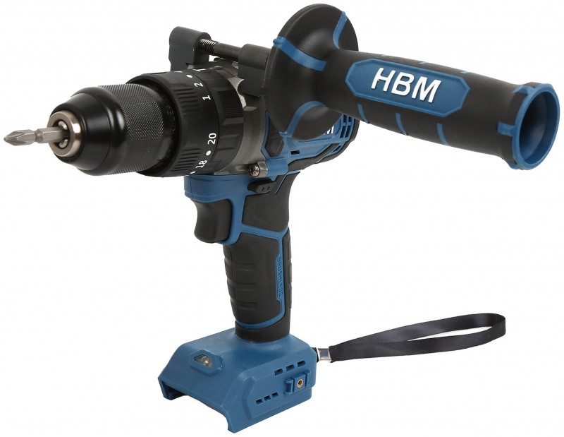 HBM accu boormachine met klopfunctie 20V Power20, 75 Nm, LED verlichting, 1,5-13 mm, incl. koffer
