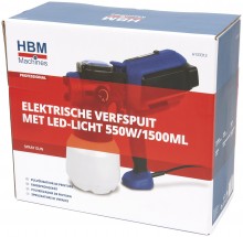 HBM elektrische verfspuit 550 W 1500 ml met led licht, 1,8 mm nozzle, 230 V