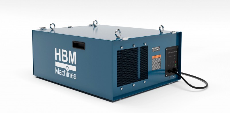 HBM luchtfiltersysteem 300 W - 230 V, 1774 m³/h, micron stoffilter, draagbaar, 61 x 31 x 77 cm