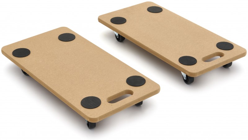 HBM transportdolly 200 kg sæt af 2, 4 drejehjul, 58 x 29,5 x 8 cm.