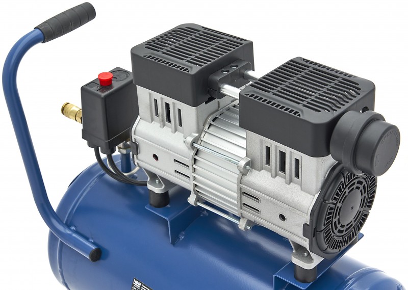 HBM oliefri stille kompressor 24 liter, 750 W, 230 V, 8 bar, 131 l/min HBM oliefri stille kompressor 24 liter, 750 W, 230 V, 8 bar, 131 l/min