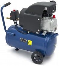 HBM oliegesmeerde compressor 24 liter, 8 bar, 138 l/min, verrijdbaar
