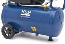 HBM oliegesmeerde compressor 24 liter, 8 bar, 138 l/min, verrijdbaar
