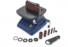 HBM oscillerende spindel- en bandschuurmachine 500 W 230 V 2000 rpm voor hout, 45° kantenhoek
