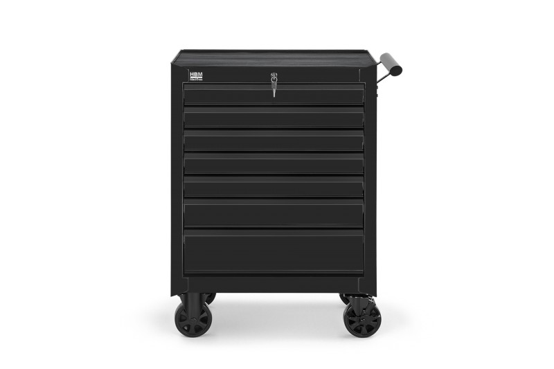 HBM gereedschapswagen zwart, 7 laden, plaatstaal, 68 x 45,8 x 95 cm, max. belasting 250 kg HBM gereedschapswagen zwart, 7 laden, plaatstaal, 68 x 45,8 x 95 cm, max. belasting 250 kg