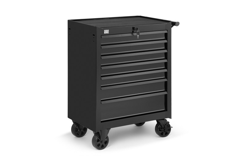 HBM gereedschapswagen zwart, 7 laden, plaatstaal, 68 x 45,8 x 95 cm, max. belasting 250 kg HBM gereedschapswagen zwart, 7 laden, plaatstaal, 68 x 45,8 x 95 cm, max. belasting 250 kg
