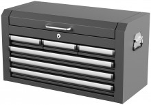 HBM overskab 66 cm sort, 6 skuffer, stål, max. belastning 250 kg.