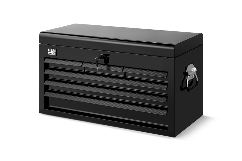 HBM gereedschap opzetkast 6 laden zwart, plaatstaal, 66 x 30,6 x 32,6 cm, draagvermogen 70 kg