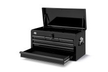 HBM gereedschap opzetkast 6 laden zwart, plaatstaal, 66 x 30,6 x 32,6 cm, draagvermogen 70 kg
