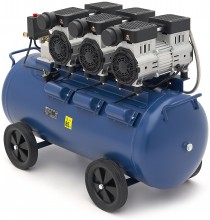 HBM olievrije stille compressor 90 liter, low noise, 2250 W, 230 V, 8 bar, verrijdbaar