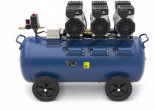 HBM olievrije stille compressor 90 liter, low noise, 2250 W, 230 V, 8 bar, verrijdbaar