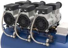 HBM olievrije stille compressor 90 liter, low noise, 2250 W, 230 V, 8 bar, verrijdbaar