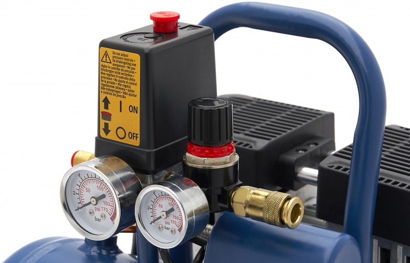 HBM oliefri stille kompressor 6 liter, low noise, 8 bar, 108 l/min, 550W, 230V HBM oliefri stille kompressor 6 liter, low noise, 8 bar, 108 l/min, 550W, 230V
