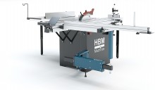 HBM paneelzaag cirkelzaagtafel met roltafel deluxe 3000 W 400 V, 315 mm, kantelbaar, 100 mm zaagdiepte
