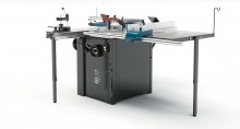 HBM paneelzaag cirkelzaagtafel met roltafel deluxe 3000 W 400 V, 315 mm, kantelbaar, 100 mm zaagdiepte
