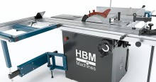 HBM paneelzaag cirkelzaagtafel met roltafel deluxe 3000 W 400 V, 315 mm, kantelbaar, 100 mm zaagdiepte
