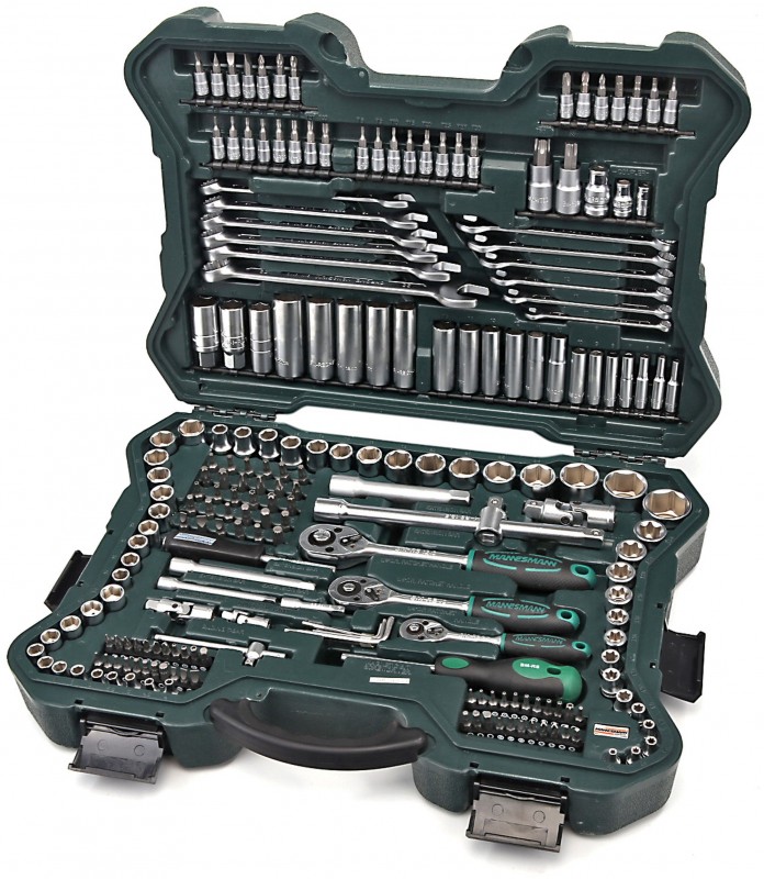 Mannesmann 215-delige doppenset 1/4 inch - 3/8 inch - 1/2 inch 98430