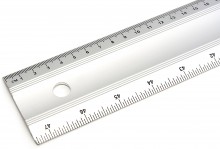 HBM aluminium liniaal met handvat 1200 mm / 120 cm, 1 mm nauwkeurig, inch, centimeter en millimeter aflezing