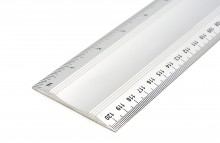 HBM aluminium liniaal met handvat 1200 mm / 120 cm, 1 mm nauwkeurig, inch, centimeter en millimeter aflezing