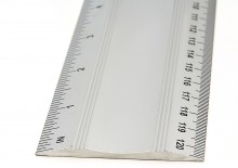 HBM aluminium liniaal met handvat 1200 mm / 120 cm, 1 mm nauwkeurig, inch, centimeter en millimeter aflezing