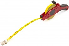 Toolpack industriële landmeter 30 m, aluminium, centimeter en millimeter aflezing