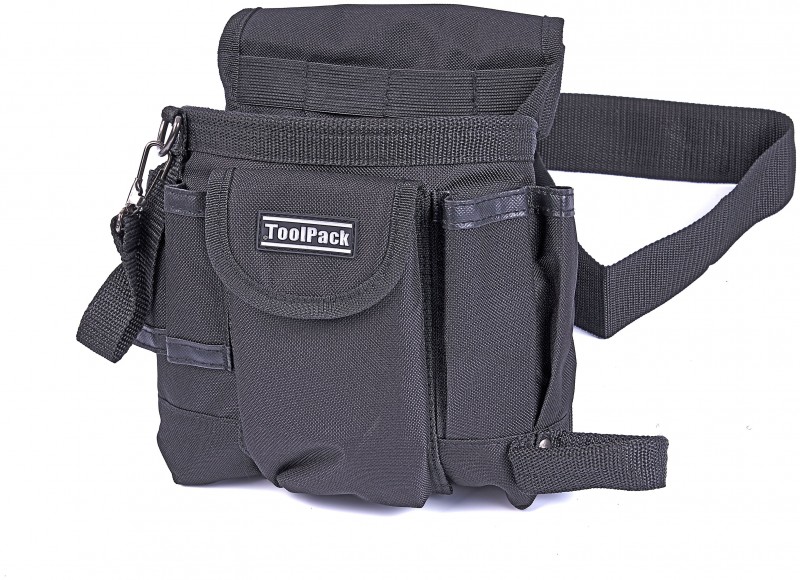 Toolpack gereedschapsgordel met telefoonhouder, polyester 600D, zwart, 30 x 20 cm