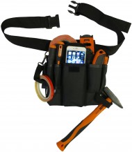 Toolpack gereedschapsgordel met telefoonhouder, polyester 600D, zwart, 30 x 20 cm