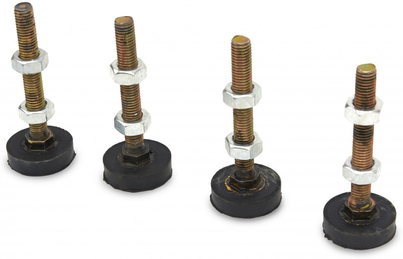 HBM 4-delige Set Stelvoeten Trillingsdempers M10 Draad 100 kg per stuk