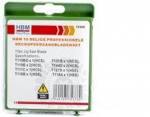 HBM 10-delige Professionele Decoupeerzaagbladenset voor Metaal en Hout HBM 10-delige Professionele Decoupeerzaagbladenset voor Metaal en Hout