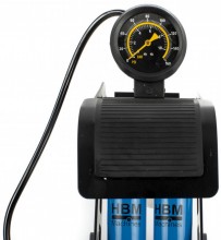 HBM professionele voetpomp met dubbele cilinder en manometer 9 bar, 8 bar set, bar/psi, 30 x 14 x 8 cm, 2 kg